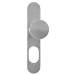 Bouton fixe déporté sur plaque LOGINOX pour cylindre A2P**, inox brossé 304